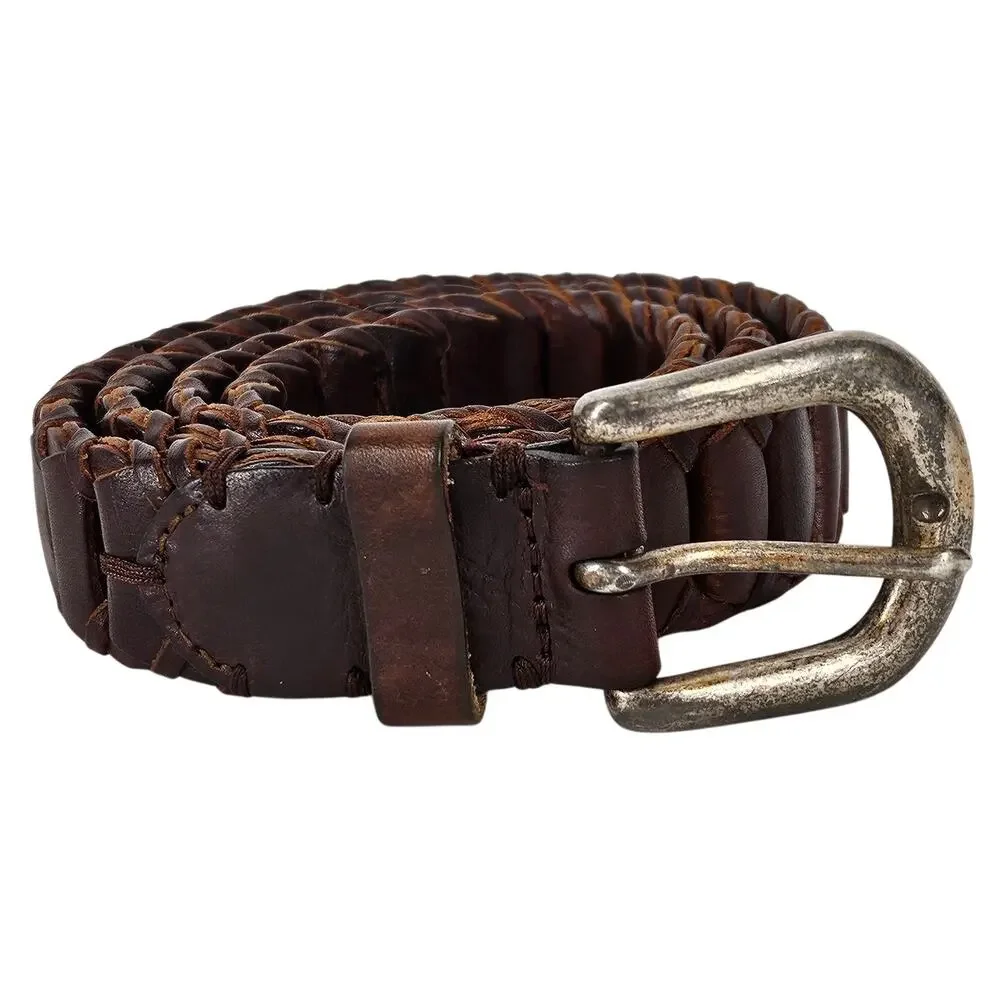 REWARD BRAND GENUINE LEATHER BRAIDED BELT SIZE 36 - DARK BROWN